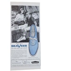 Vintage 1960s SeaVees B.F. Goodrich Sneaker Shoe Print Ad